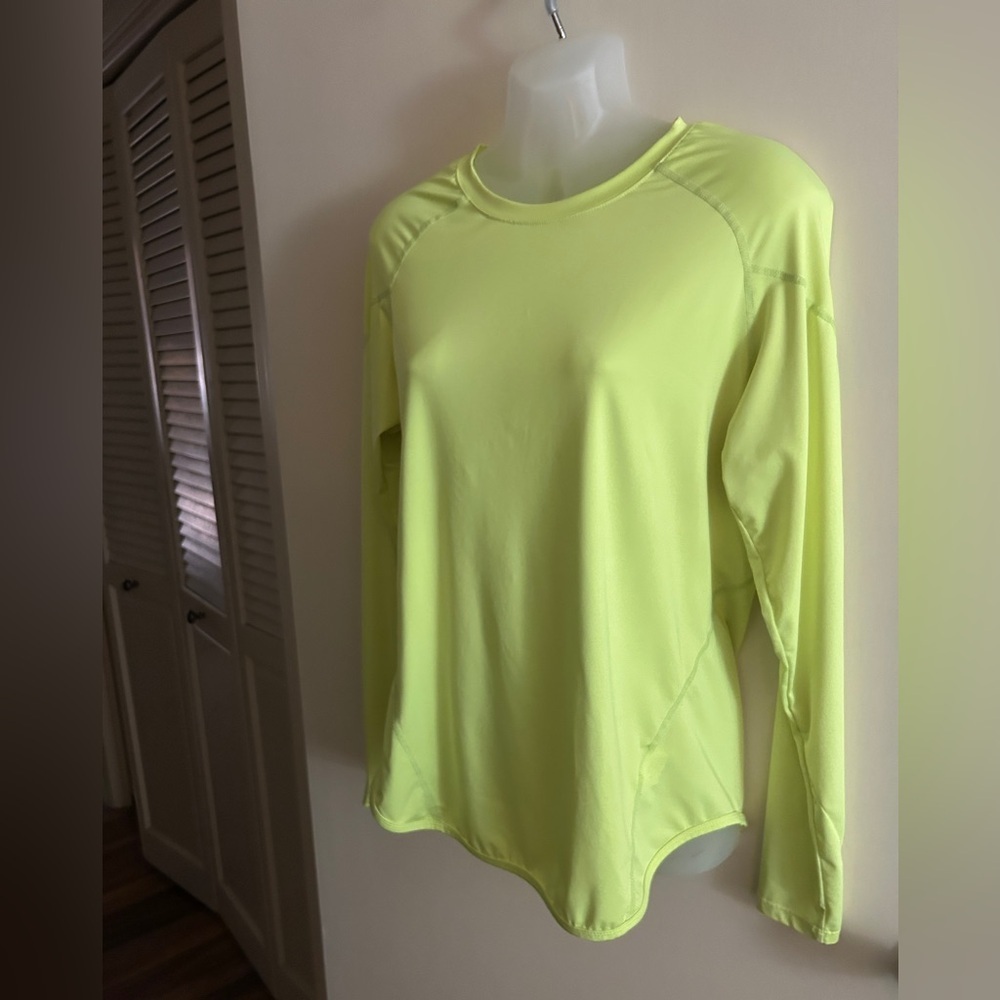 Neon Yellow Long Sleeve Jersey Top Sz L Womens​​
